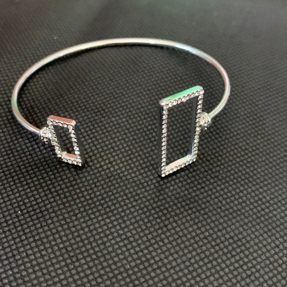 Silver bracelet with pave details
